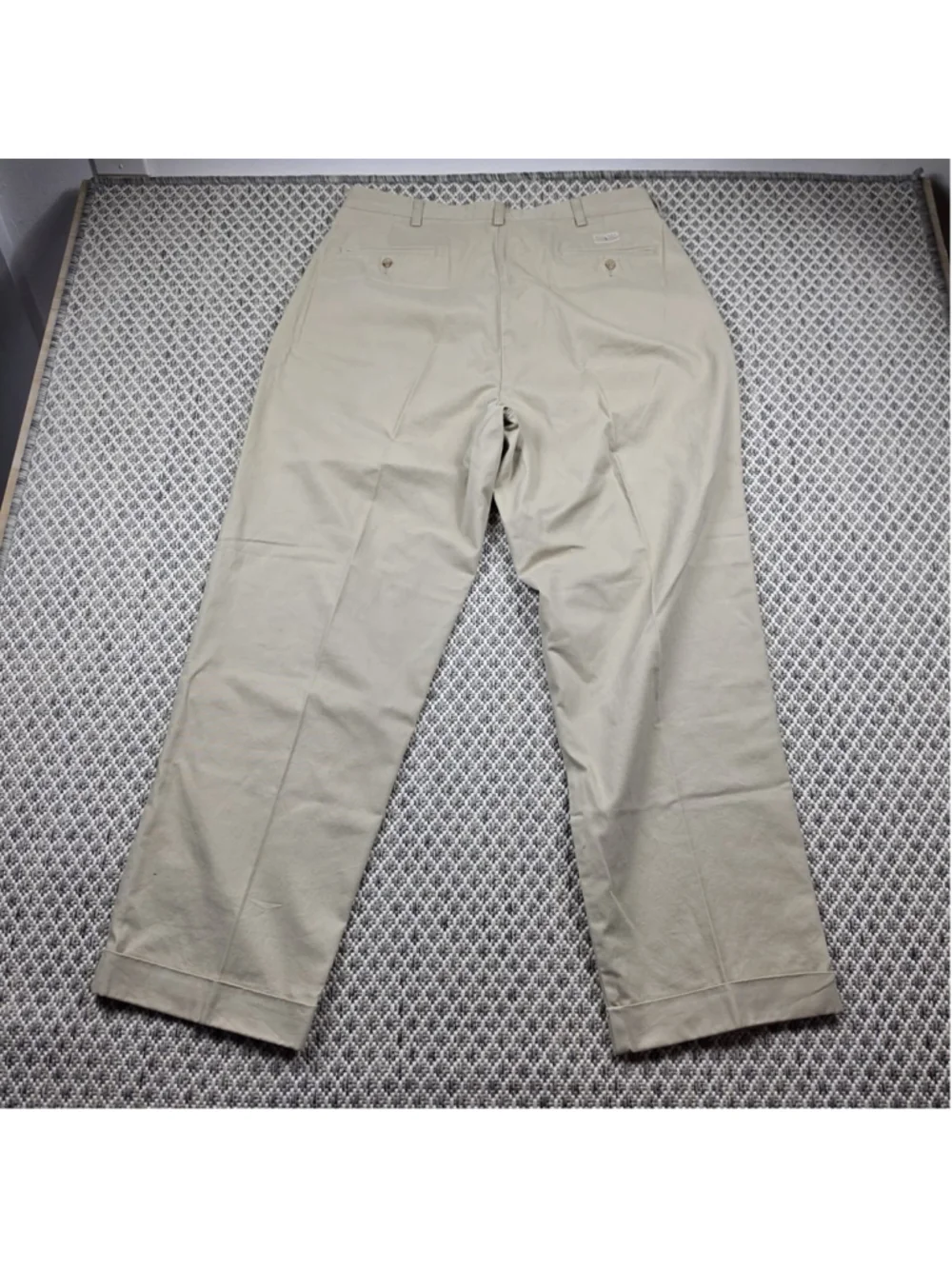 Vintage Polo Ralph Lauren Andrew Pant Khaki Pleated Cuffed Chino Mens 36x30